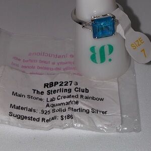 Sterling Silver Ring with Aquamarine Stone